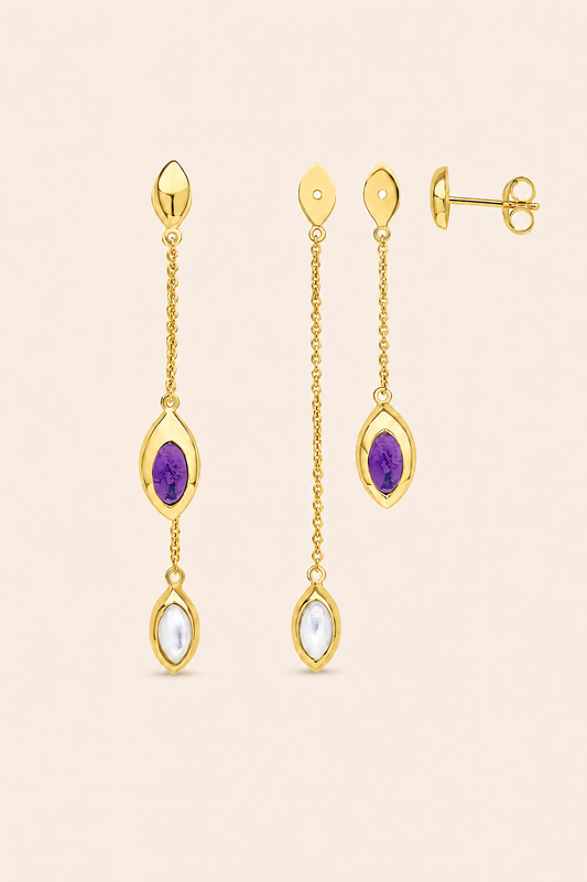 Amara Twin Vermeil Earrings