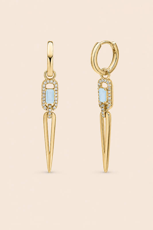 Aquamarine Detachable Drop Earrings