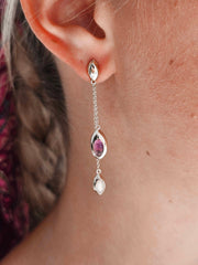 Celestia Duet Silver Earrings