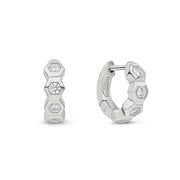 Hexa Silver Huggies