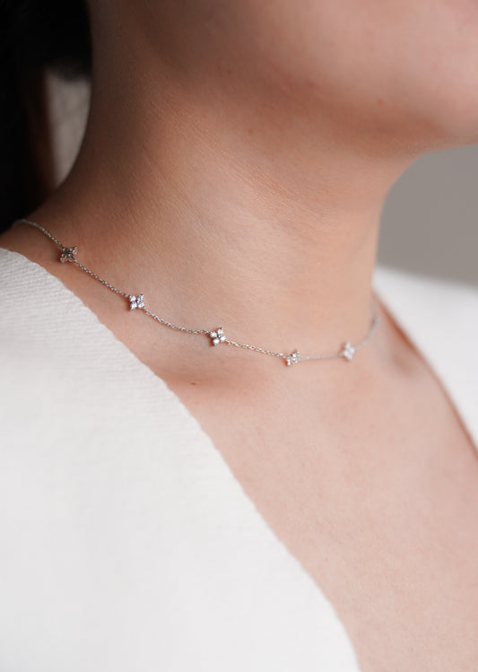 Nova Petal Silver Necklace