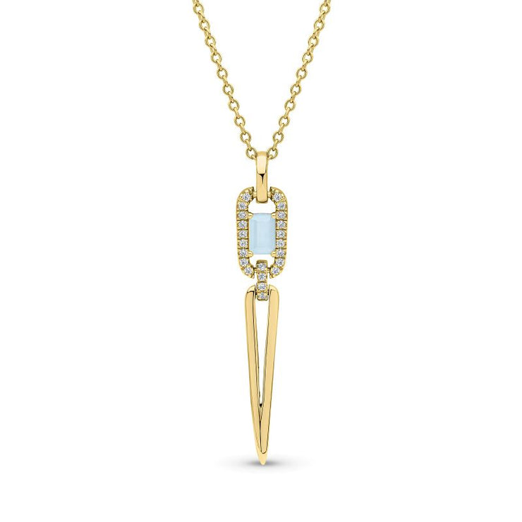 Aquamarine Drop Pendant in Gold Vermeil
