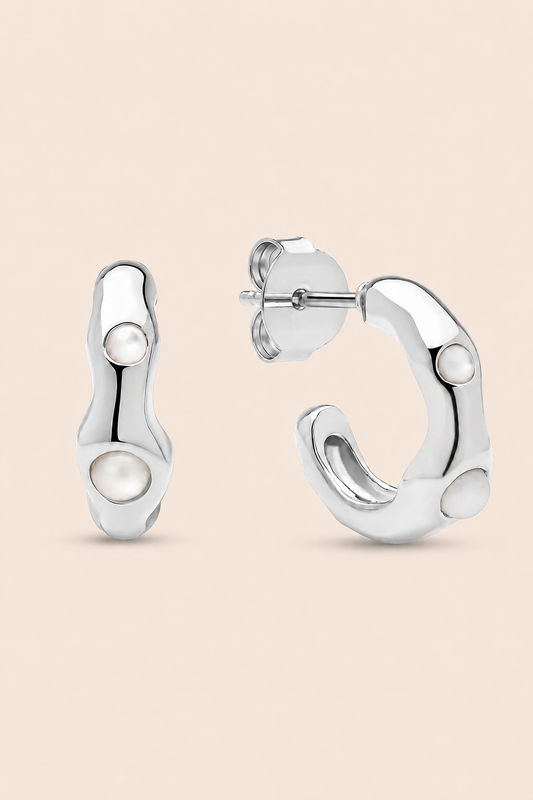Sylara Silver Hoops